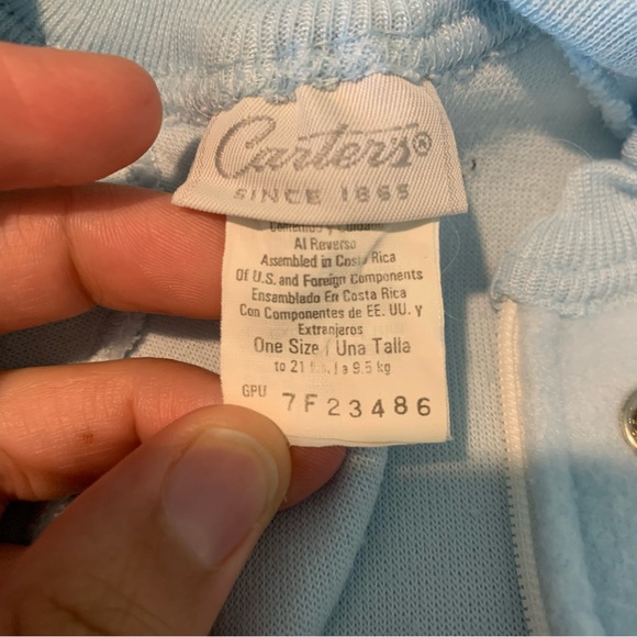 Vintage CARTERS Baby Blue Fleece Sleep Sack Bag Puppy Dog One Size To 21 LBS - Picture 7 of 8